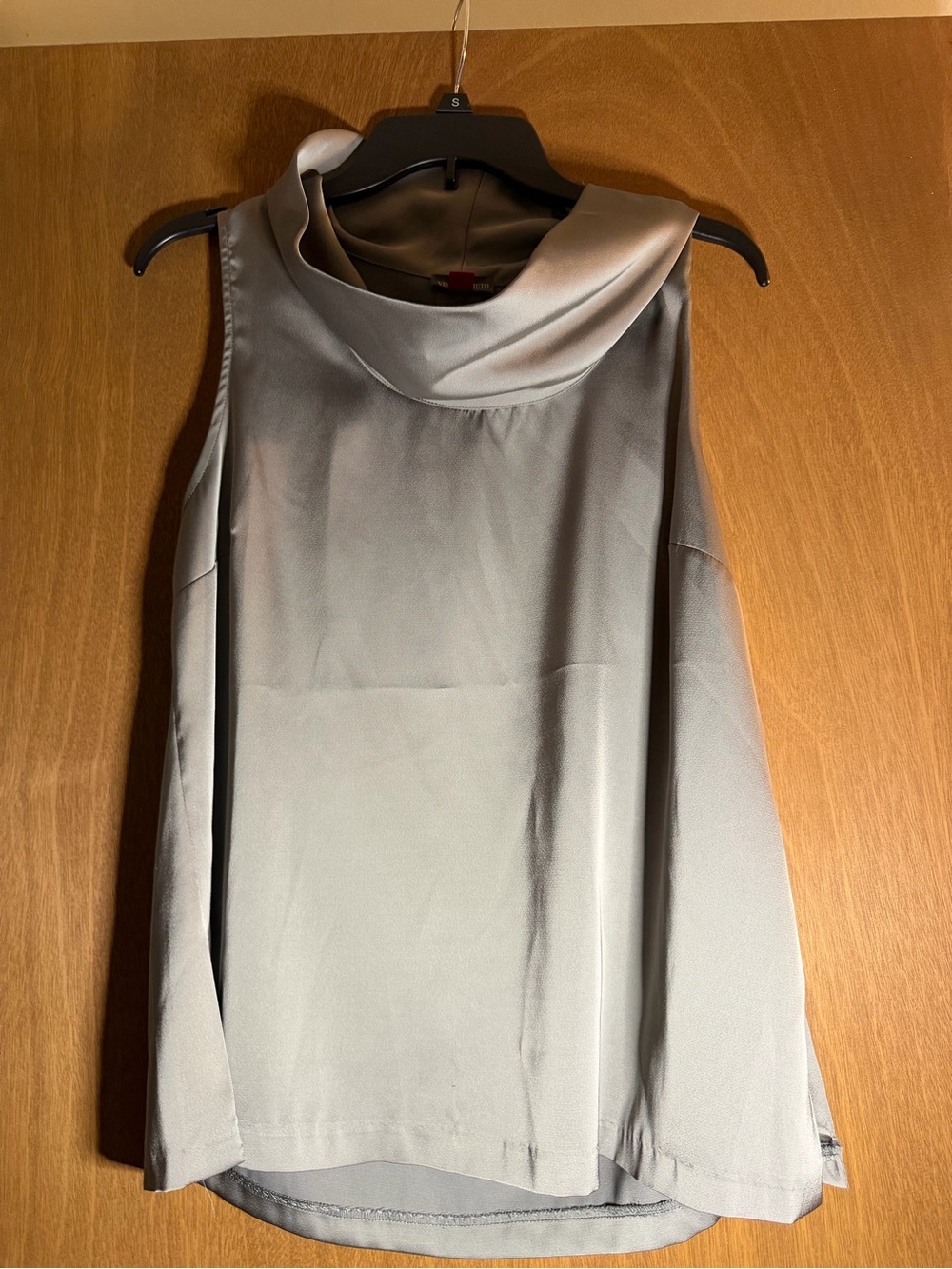 Vince Camuto Satin Cowl Neck Sleeveless Top - gray - Picture 4 of 6